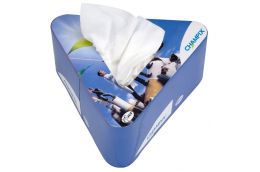 Tissue box with hard cover and print